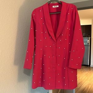 Pearl Embellished Blazer Dress